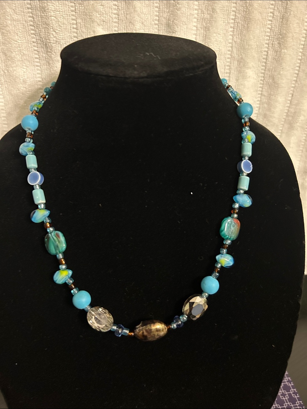 Handcrafted Turquoise Bead Statement Necklace